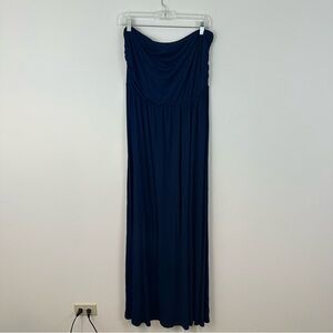 navy satin maxi dress Margot High-Neck Satin Maxi Dress